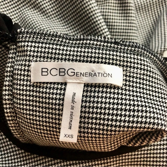 DRESS - Women's BCBGeneration Black/White Houndstooth Ruffle Sleeve Mini Dress. - Picture 14 of 16